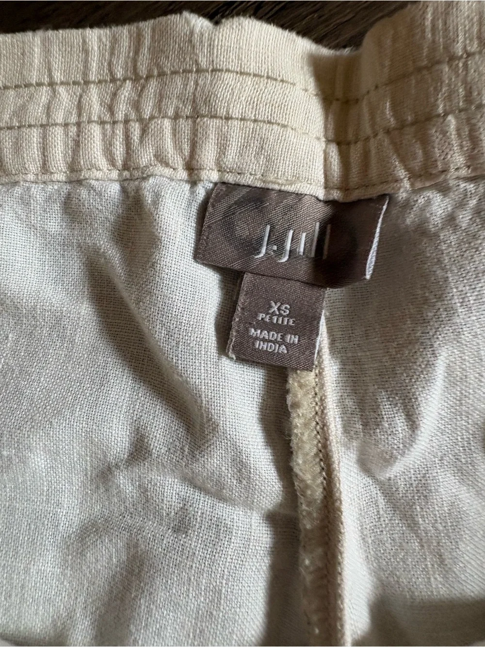J. Jill Women’s XS Petite Ivory Linen Blend Pull-On Shorts Elastic Waist Casual